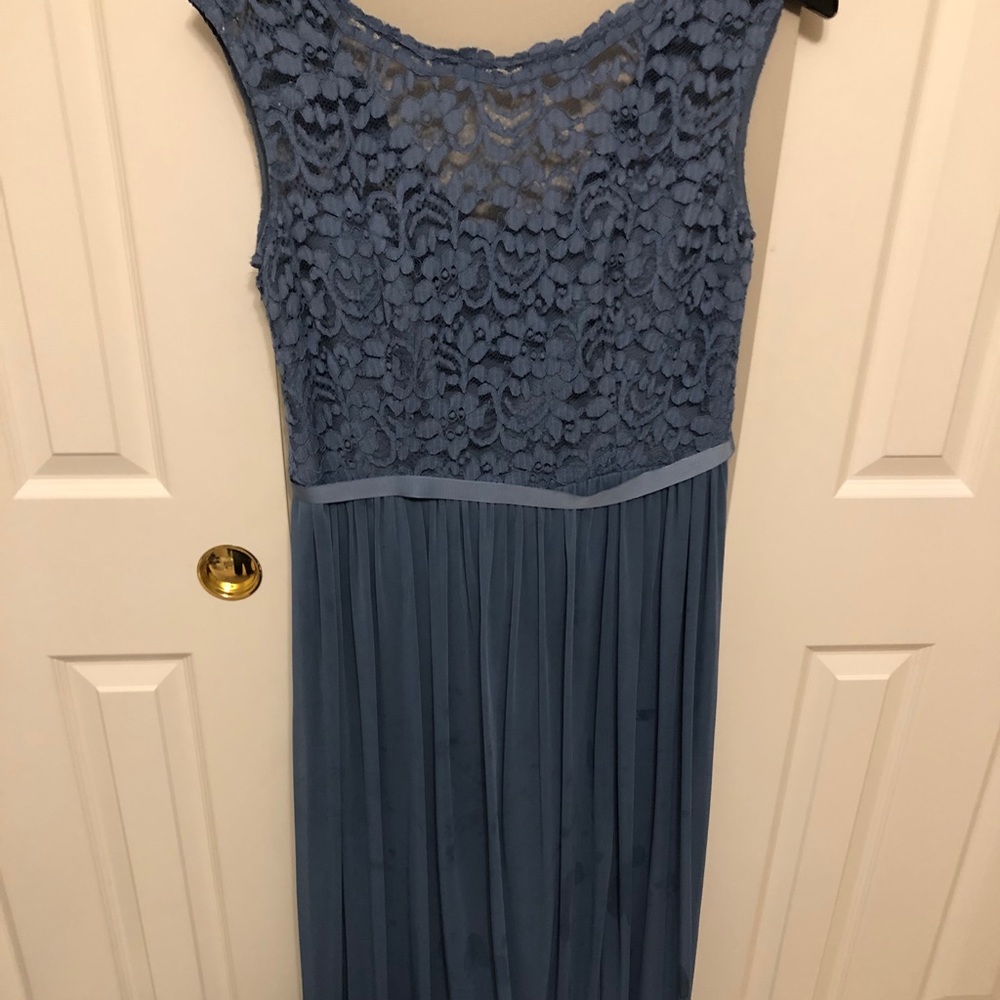 Woman’s David’s Bridal Blue Bridesmaid Dress 14